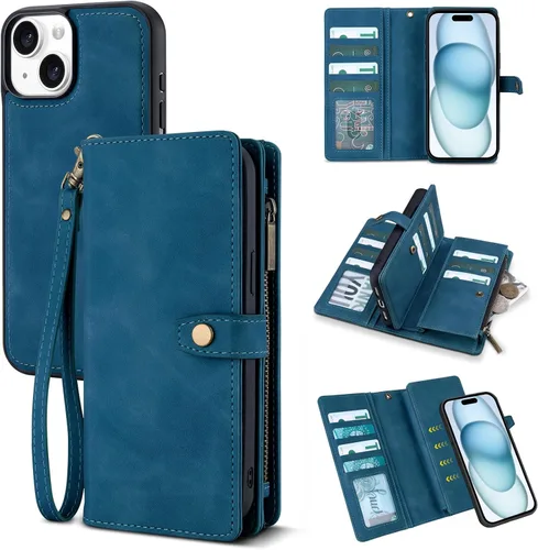 Vista 72 de TwoHead Funda tipo cartera para iPhone 12 Pro Max con tarjetero, funda magnética desmontable para teléfono 12 Pro Max, piel sintética, a prueba