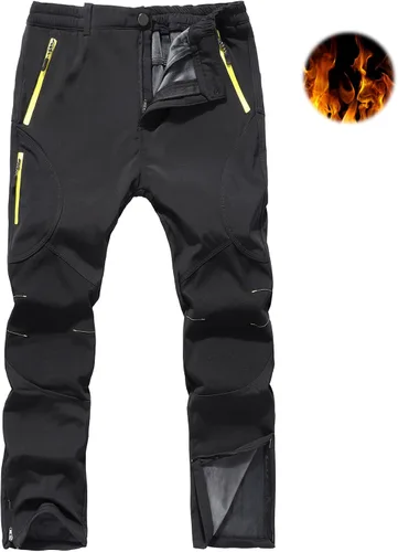 Vista 2 de Mens Ski Snow Waterproof Softshell Outdoor Hiking Velour Lined with Zipper Bottom Leg