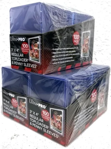 Vista 2 de Ultra PRO 3" x 4" Clear Regular Toploaders para tarjetas con fundas para tarjetas, paquete tamaño estándar 300ct Trading Baseball Toploader Card