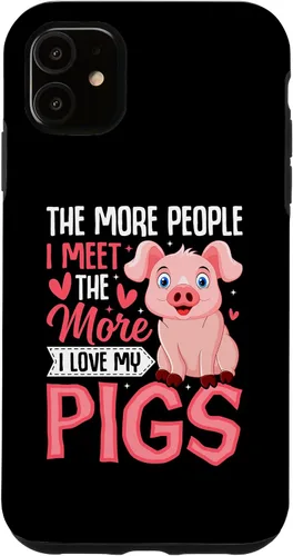 Vista 5 de iPhone 15 The More People I Meet the More I Love My Pigs Animal Lover Case