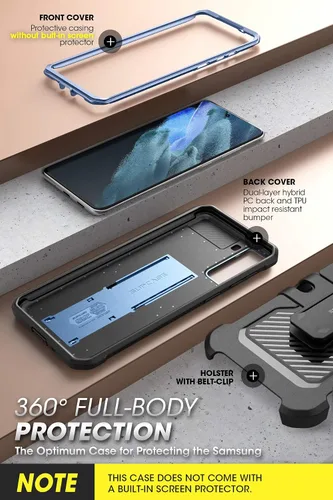 Vista 4 de SUPCASE Funda para Samsung Galaxy S21 Ultra con Soporte (Unicorn Beetle Pro), [Marco Frontal Integrado y Clip para Cinturón]