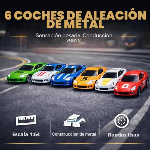 Vista 2 de Set de ensamble de "mi primera pista de carrera", incluye 3 autos a presión
