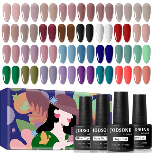 Vista 7 de JODSONE Juego de esmaltes de uñas de gel de 32 colores y 210 piezas de Varios