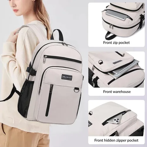 Vista 4 de MIRLEWAIY Mochila casual universitaria, ligera, mochila de trabajo para adolescentes, niñas, niños, mujeres y hombres, M, Mochilas de viaje
