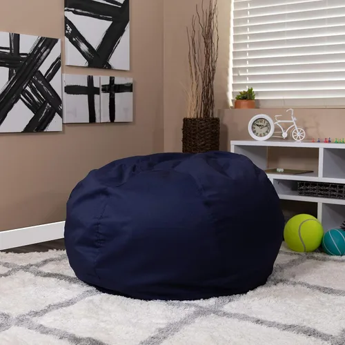Vista 21 de BizChair Puf negro sólido de gran tamaño para niños y adultos