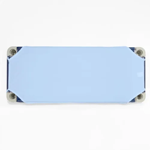 Vista 7 de Rollee Pollee Sábanas de microfibra azul para cuna, súper suaves y duraderas con bucles elásticos, ideales para preescolar y guardería para siestas