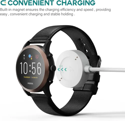 Vista 4 de TUSITA Cargador rápido compatible con Fossil Gen 6, Michael Kors Gen 6 Reloj inteligente con pantalla táctil FTW0006 MKT0003-1M (paquete de 2)