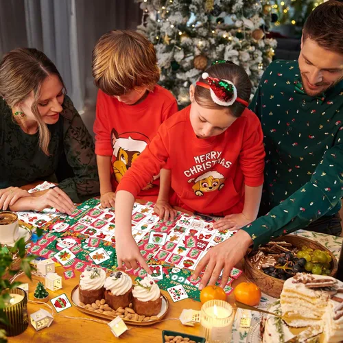 Vista 5 de OHOME Juegos de Navidad Bingo de Navidad para niños – 24 jugadores, manualidades de Navidad, actividades, regalos de fiesta para familias, regalos