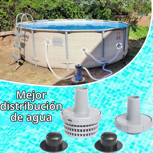Vista 7 de Kit de conector de chorro de agua para colador de entrada de piscina, compatible con piezas de repuesto Intex sobre el suelo, incluye boquilla