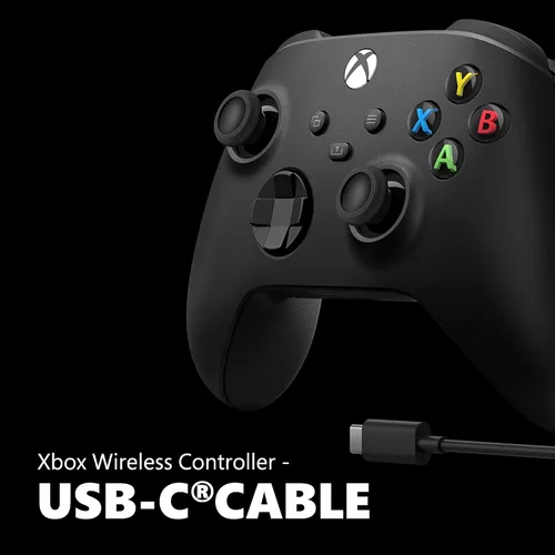 Vista 2 de Xbox Core Wireless Gaming Controller + USB-C® Cable – Carbon Black Series X S, One, Windows PC, Android, and iOS