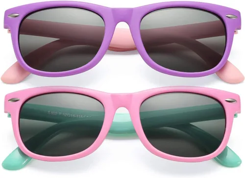 Vista 34 de Lentes de sol polarizados de goma elastómero termoplástico (TPEE) flexible, para niñas y niños de 3 a 9 años