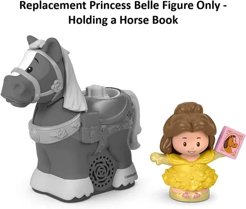 Vista 2 de Pieza de repuesto para el juego Fisher-Price Little People Princess Belle y Philippe - GNG89 ~ Figura de repuesto de princesa Belle ~ Sosteniendo un