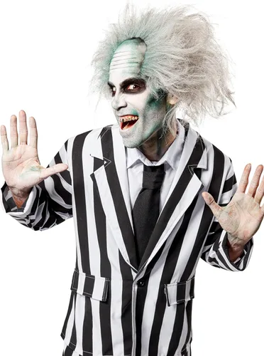 Vista 6 de Rubie's. Peluca blanca de disfraz Beetlejuice., talla única , Blanco