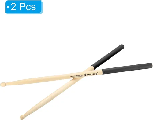 Vista 3 de PATIKIL Baquetas de madera de arce con mango antideslizante, agarre para tambor, 7A, negro, 1 par para percusión de instrumentos musicales