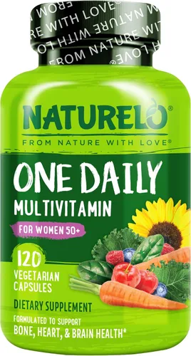 Vista 10 de Naturelo Multivitamina de un día para mujeres de más de 50 años (sin hierro) - Apoyo para la menopausia para mujeres mayores de 50 años - Suplemento