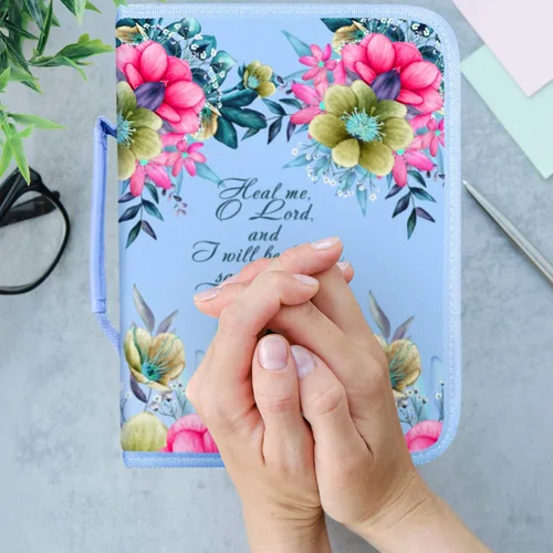 Vista 38 de DEHITE Funda para la Biblia para mujer, fundas de tela prémium para la Biblia para niñas, bolsa de transporte para mujer, ranuras para bolígrafos
