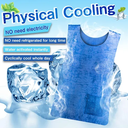 Vista 3 de HUOFU Chaleco de enfriamiento de hielo para hombres y mujeres, camisa evaporativa de agua para pacientes con EM deportes al aire libre, trabajo