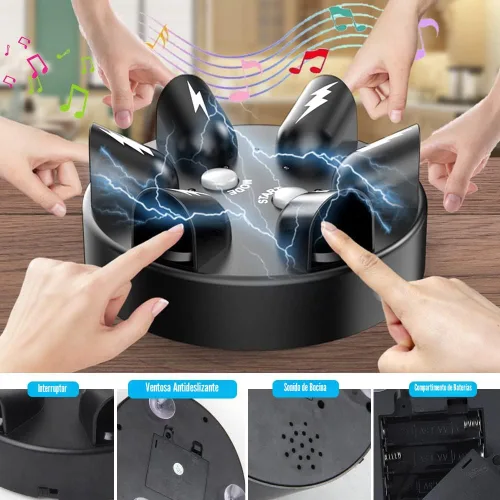 Vista 5 de YEIBOBO! Juego de Ruleta de Choque de Fiesta, Juego Eléctrico de Azar, Interesante Juguetito de Juego de Fiesta, Juego de Choque con Dedo