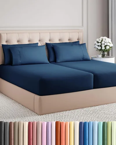 Vista 26 de Juego de sábanas Twin de 4 piezas - Cómodo, transpirable y refrescante - Juego de ropa de cama de lujo de hotel ultrasuave con bolsillos profundos