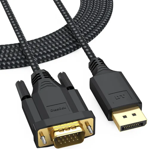 Vista 10 de Cable DisplayPort a VGA, puerto de pantalla DP a VGA 1080P@60Hz, trenzado
