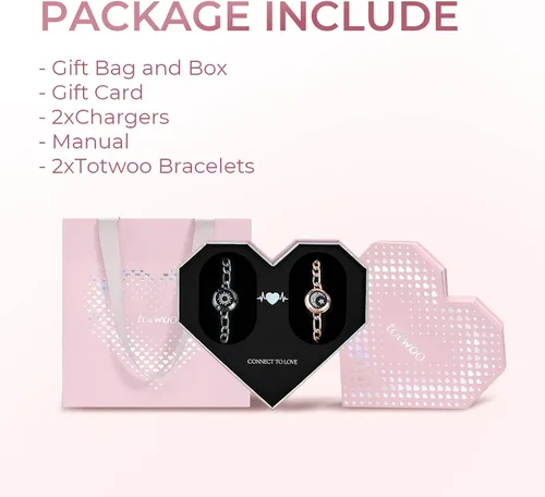 Vista 6 de TOTWOO Sun and Moon Long Distance Touch Bracelets for Couples