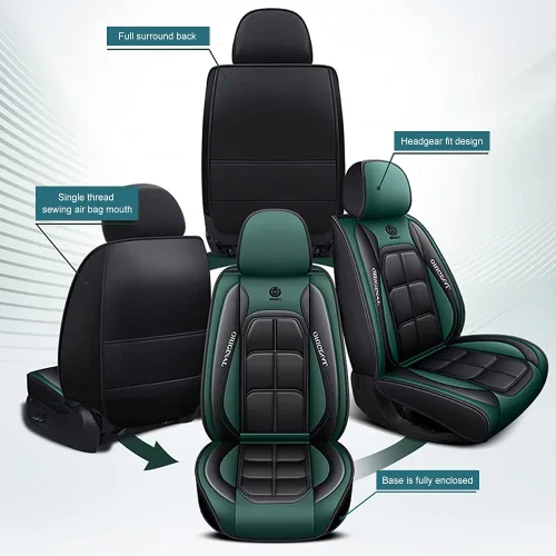 Vista 5 de Fundas de asiento de automóvil adecuadas para Mercedes Benz E300 E320 E350 E450 5 asientos de cuero impermeable fundas de asiento de automóvil con 2