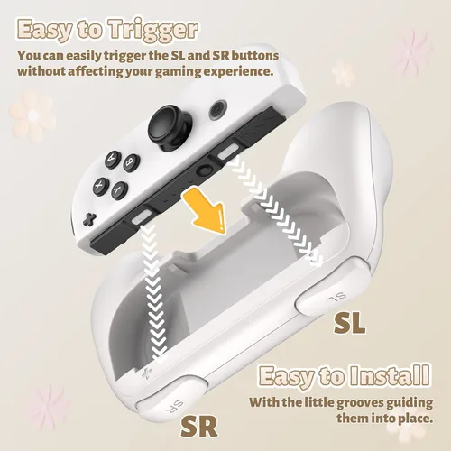 Vista 33 de FASTSNAIL Grips Compatible with Nintendo Switch for Joy Con & OLED Model for Joycon, Wear-resistant Handle Kit Compatible with Joy Cons Controllers
