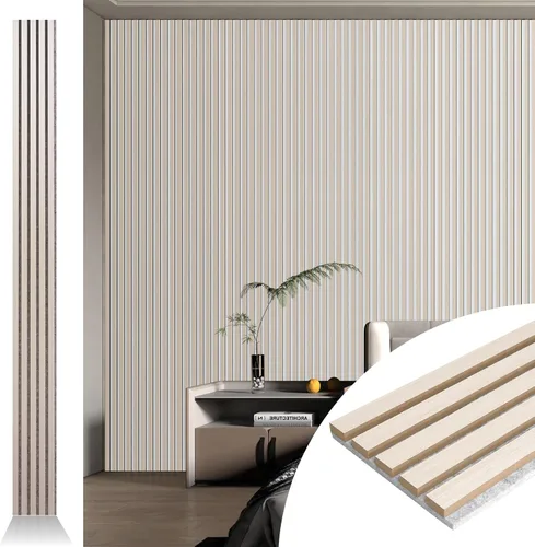 Vista 24 de Art3d 2 paneles acústicos de listones de madera para pared y techo, panel de absorción de sonido acanalado 3D con acabado de madera, roble