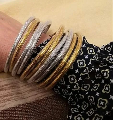 Vista 4 de Pulseras de purpurina con relleno de gelatina, ligeras y lindas pulseras de silicona, los mejores regalos para mujeres y niñas, cumpleaños, día