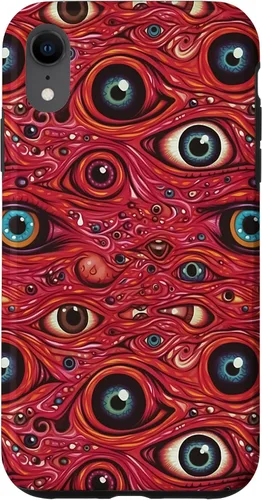Vista 24 de iPhone 13 Weirdcore Dreamcore Horror Trippy psicodélico Estuche de globos oculares