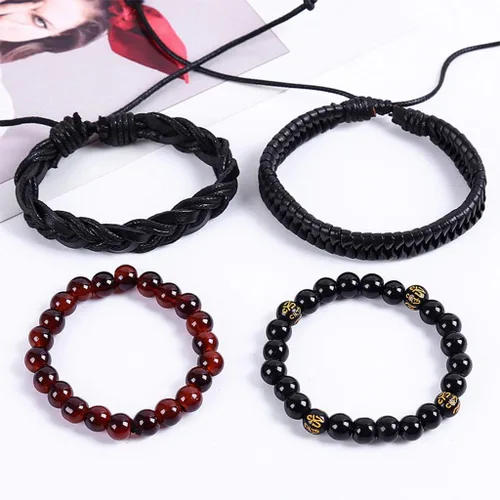 Vista 5 de Pulsera de cadena de muñeca con dije de moda para mujer joyería vintage pulsera multicapa regalo de cuero pulseras trenzadas Navidad cumpleaños