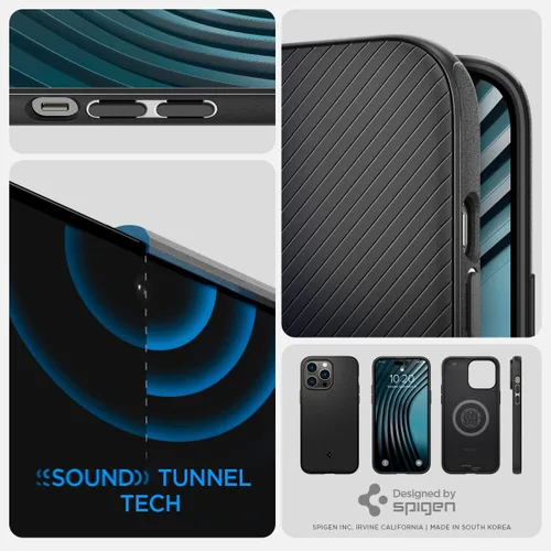 Vista 8 de Spigen Mag Armor MagFit - Funda diseñada para iPhone 14 Pro Max (2022) [protección de grado militar] compatible con MagSafe - negro mate