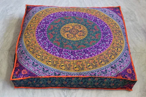 Vista 65 de ICC - Funda de cojín cuadrada grande de algodón con diseño de mandala, funda de almohada hippie, funda de almohada para el suelo con cremallera
