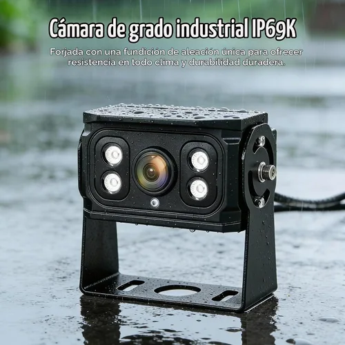 Vista 4 de Sistema de cámara de respaldo con cable AHD1080P de 7 pulgadas, cámara de visión trasera DVR, visión nocturna IR impermeable IP69, 20G a prueba