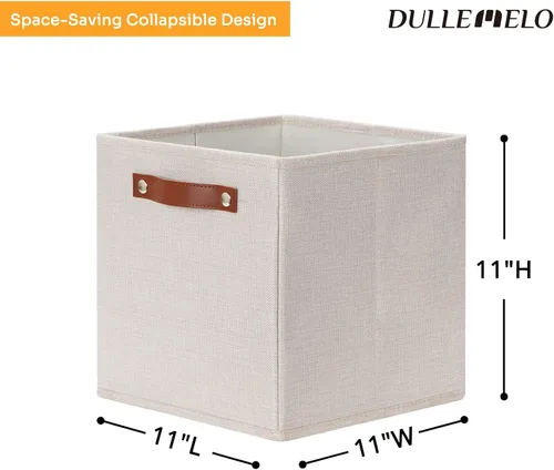 Vista 5 de DULLEMELO Cajas de almacenamiento para estantes, almacenamiento de armario, contenedores resistentes para organización del hogar para regalos