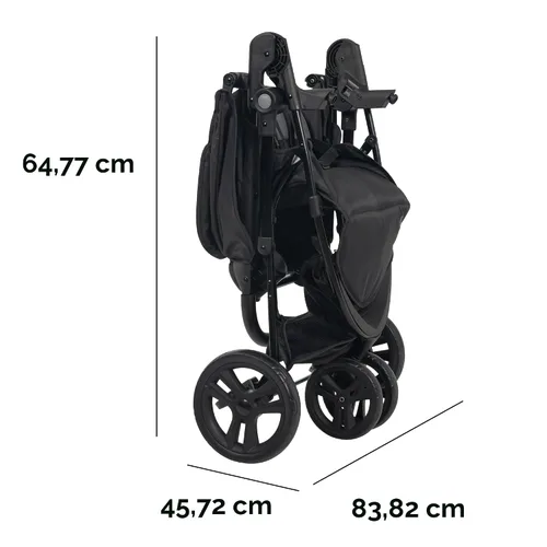 Vista 8 de Baby Trend Venture - Sistema de viaje para cochecito de 3 ruedas, color negro