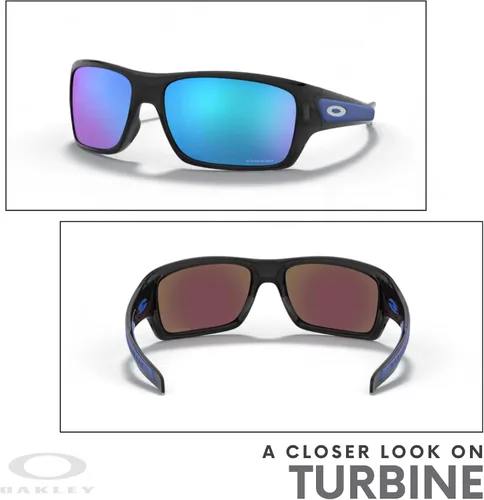 Vista 6 de Oakley OO9263 Turbine - Lentes de sol rectangulares para hombre + paquete con set de correa y accesorios de Oakley, bolsa de microfibra