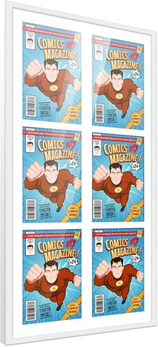 Vista 7 de Poster Palooza Marco de cómic con paspartú para 1 cómic de la Edad de Bronce publicado entre 1970 y 1985, marco de cómic negro para cómic de 7.25 x