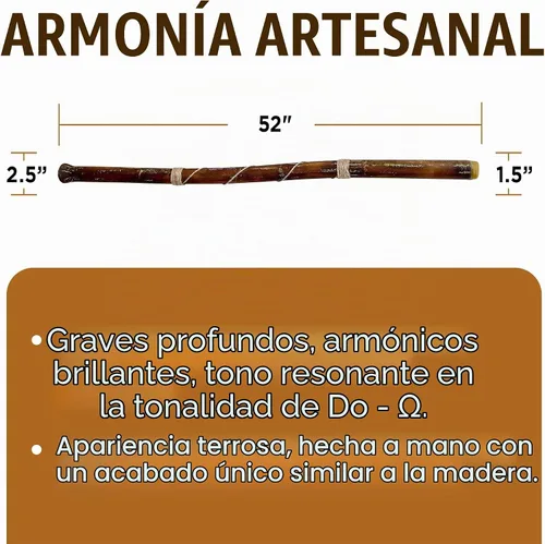 Vista 4 de Didgeridoo moderno hecho a mano – Boquilla de cera de abeja, duradero y ligero, ideal para principiantes – Clave de Do Ohm, incluye boquilla