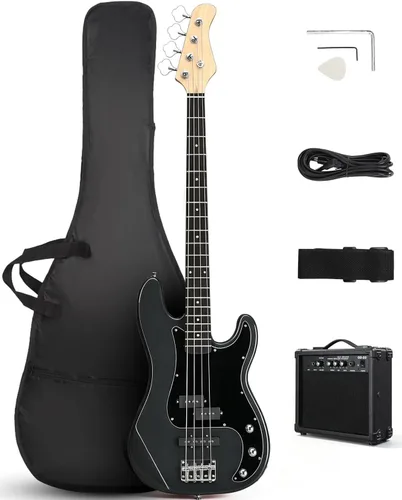 Vista 12 de Ktaxon 4 String Bass Guitar, Full-Size Electric Bass Guitar Kit(Dark Blue)