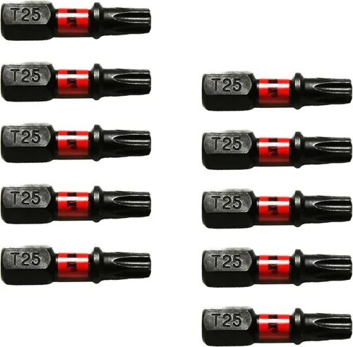 Vista 8 de TMAX Juego de puntas de destornillador de cabeza de estrella T6 Torx de 25 piezas, acero S2 de 6 puntos T-6 puntas de inserción de destornillador