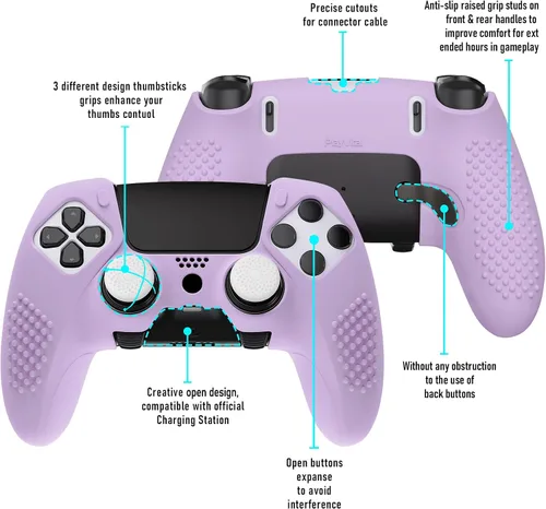 Vista 37 de PlayVital 3D Studded Edition Anti-Slip Silicone Cover Case for ps5 Edge Controller, Soft Rubber Protector Skin for ps5 Edge Wireless Controller with