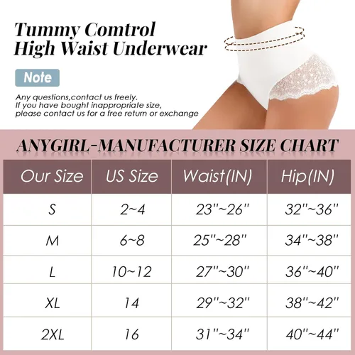 Vista 6 de Anygirl Ropa interior con control de abdomen para mujer, calzones moldeadores de cuerpo de cintura alta, adelgazantes, sin costuras, con calzones