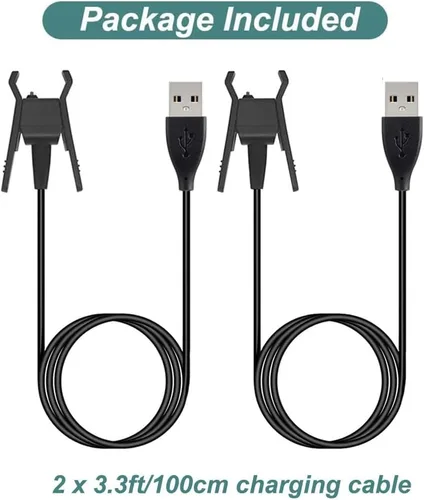 Vista 4 de Paquete de 2 cargadores para monitor de actividad física Fitbit Alta (1m/3.3ft) Cable de carga USB Repalcement para Fitbit Alta