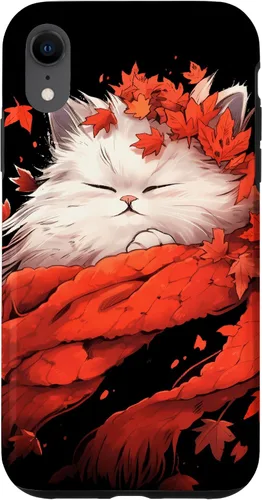 Vista 24 de Persian Cat Kitten Autumn Fall Leaves Thanksgiving Case for iPhone 16
