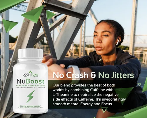 Vista 9 de Píldoras de cafeína de 100 mg con L-teanina y B12 – Energía natural + suplemento de enfoque – Píldoras de energía limpia para hombres y mujeres