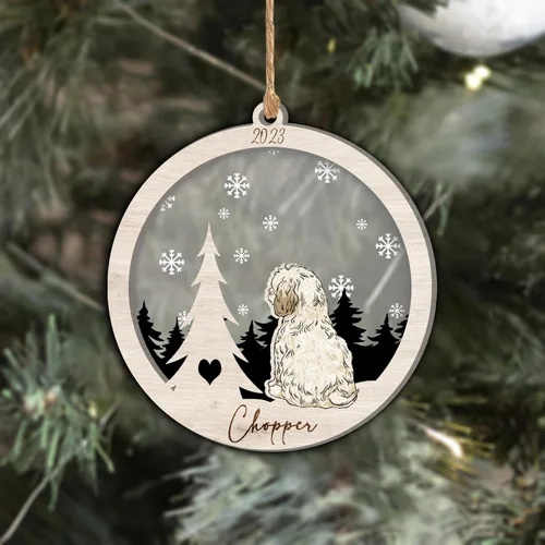 Vista 199 de Nazenti Adorno de Navidad conmemorativo personalizado, regalo personalizado de recuerdo de perro, condolencias por pérdida de mascotas, sabueso