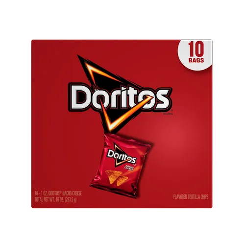 Vista 3 de Frito-Lay Doritos - Bolsas de queso Nacho Chips de tortilla, 1 oz, 10