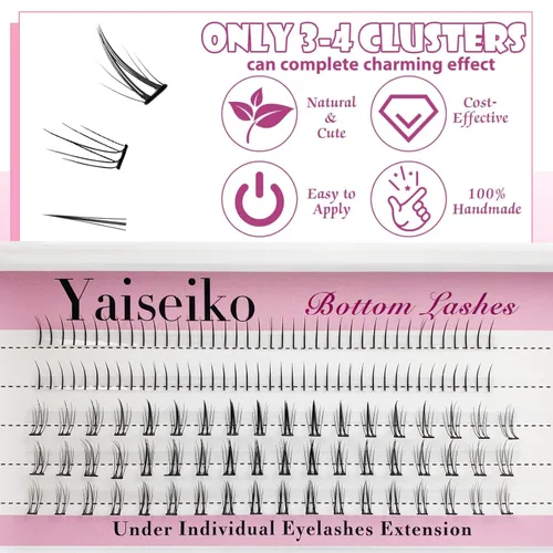 Vista 5 de Extensiones de pestañas inferiores DIY en racimo, 134 unidades, aspecto natural y suave, para pestañas inferiores, 6 mm
