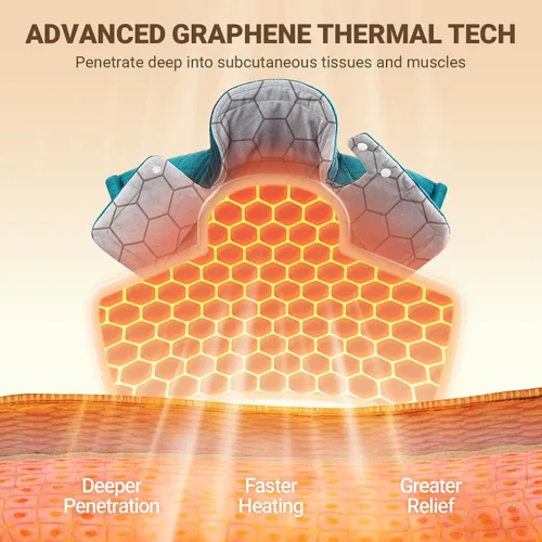 Vista 2 de Graphene-Infused Heating Pad for Neck and Shoulders and Back, Deeper Pain Relief Weighted Heat Pad, Birthday Fathers Mothers Day Gifts for Women Men